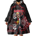 Custom Saints Football Wearable Blanket Hoodie Aboriginal Dot Art Pattern