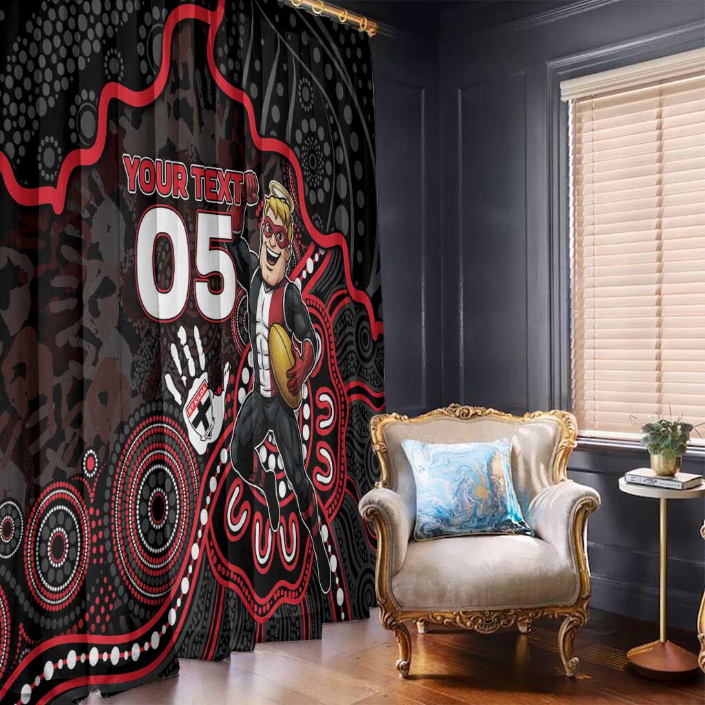 Custom Saints Football Window Curtain Aboriginal Dot Art Pattern