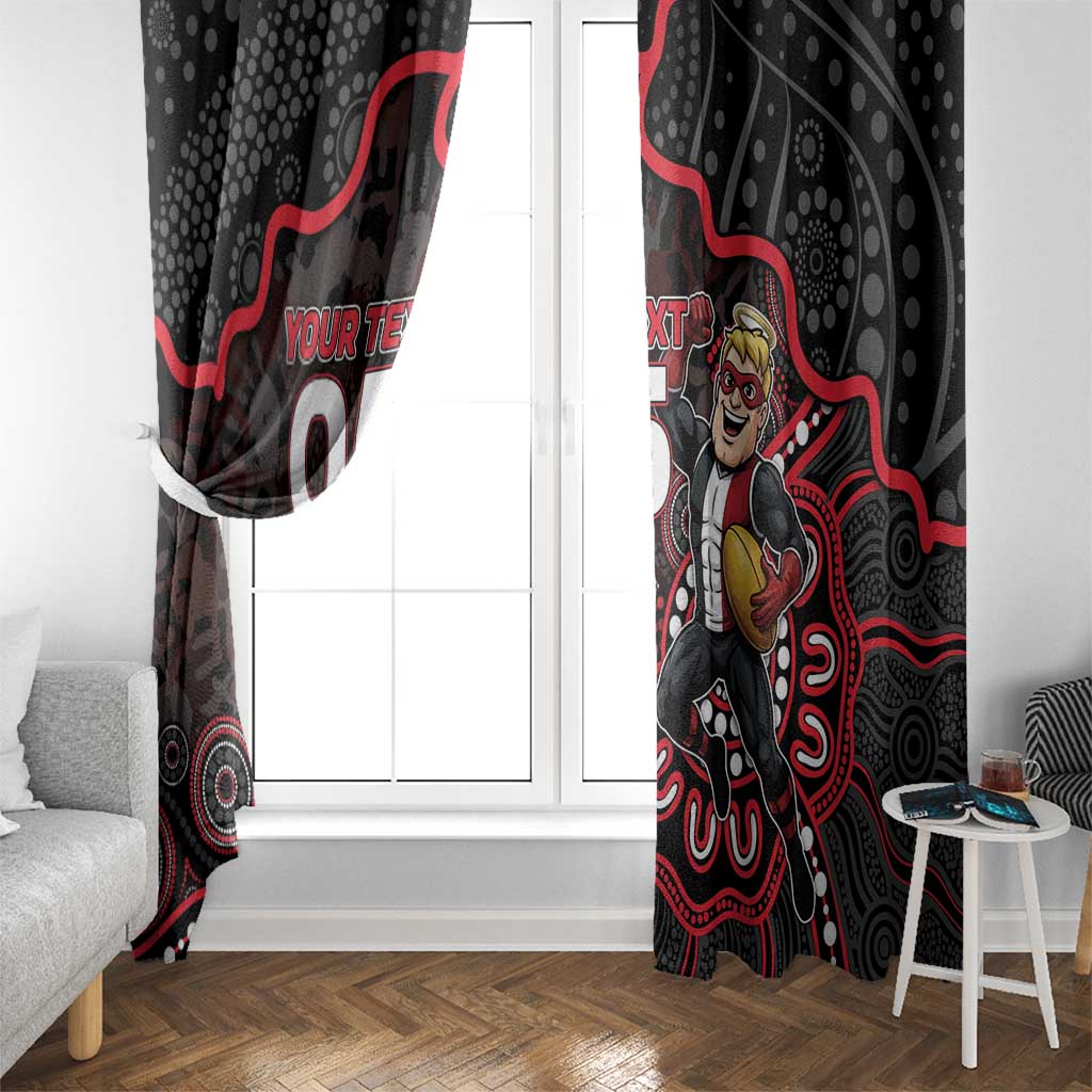 Custom Saints Football Window Curtain Aboriginal Dot Art Pattern