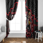 Custom Saints Football Window Curtain Aboriginal Dot Art Pattern