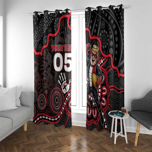 Custom Saints Football Window Curtain Aboriginal Dot Art Pattern