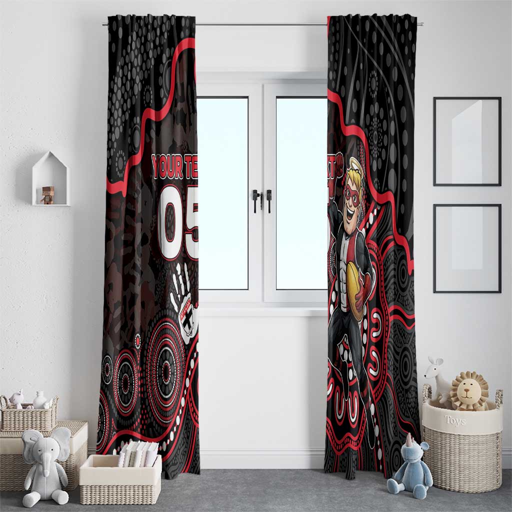 Custom Saints Football Window Curtain Aboriginal Dot Art Pattern