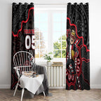 Custom Saints Football Window Curtain Aboriginal Dot Art Pattern