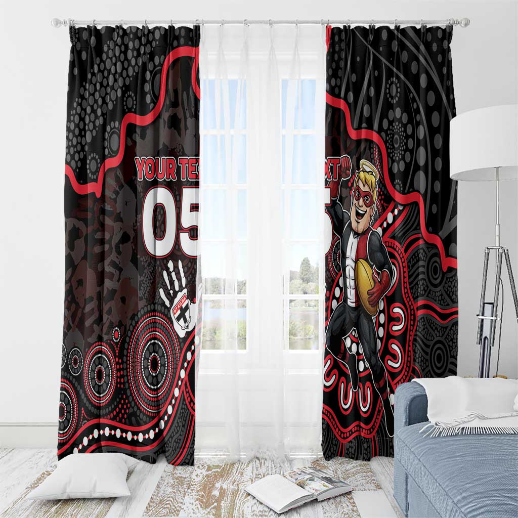 Custom Saints Football Window Curtain Aboriginal Dot Art Pattern