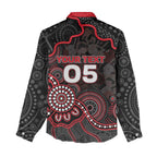 Custom Saints Football Women Casual Shirt Aboriginal Dot Art Pattern