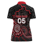 Custom Saints Football Women Polo Shirt Aboriginal Dot Art Pattern