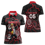 Custom Saints Football Women Polo Shirt Aboriginal Dot Art Pattern
