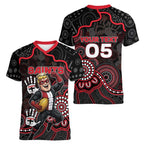 Custom Saints Football Women V-Neck T-Shirt Aboriginal Dot Art Pattern