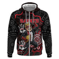 Custom Saints Football Zip Hoodie Aboriginal Dot Art Pattern