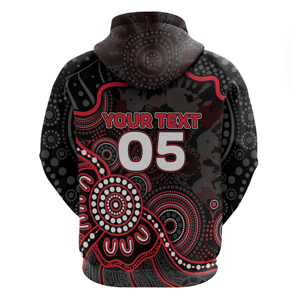 Custom Saints Football Zip Hoodie Aboriginal Dot Art Pattern