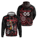 Custom Saints Football Zip Hoodie Aboriginal Dot Art Pattern