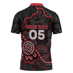 Custom Saints Football Zipper Polo Shirt Aboriginal Dot Art Pattern