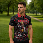Custom Saints Football Zipper Polo Shirt Aboriginal Dot Art Pattern