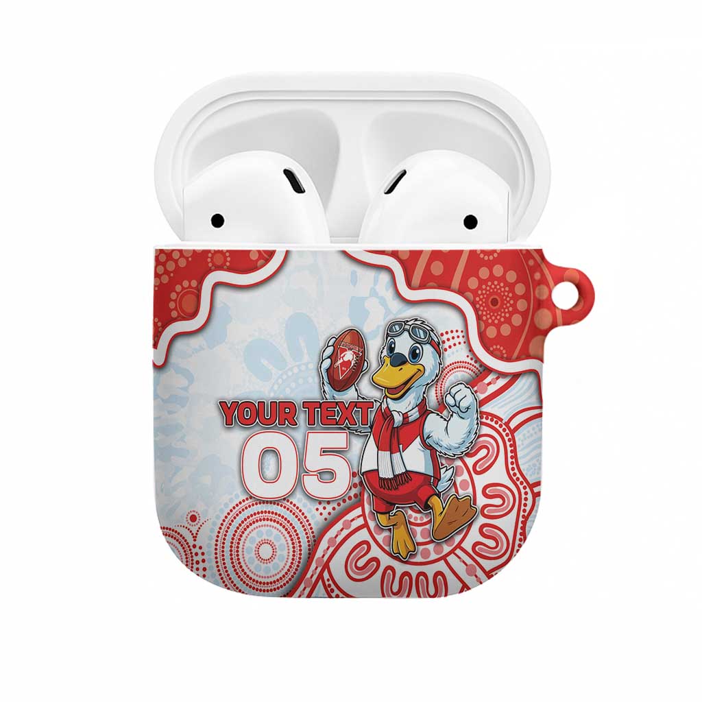 Custom Swans Football AirPods Case Aboriginal Dot Art Pattern