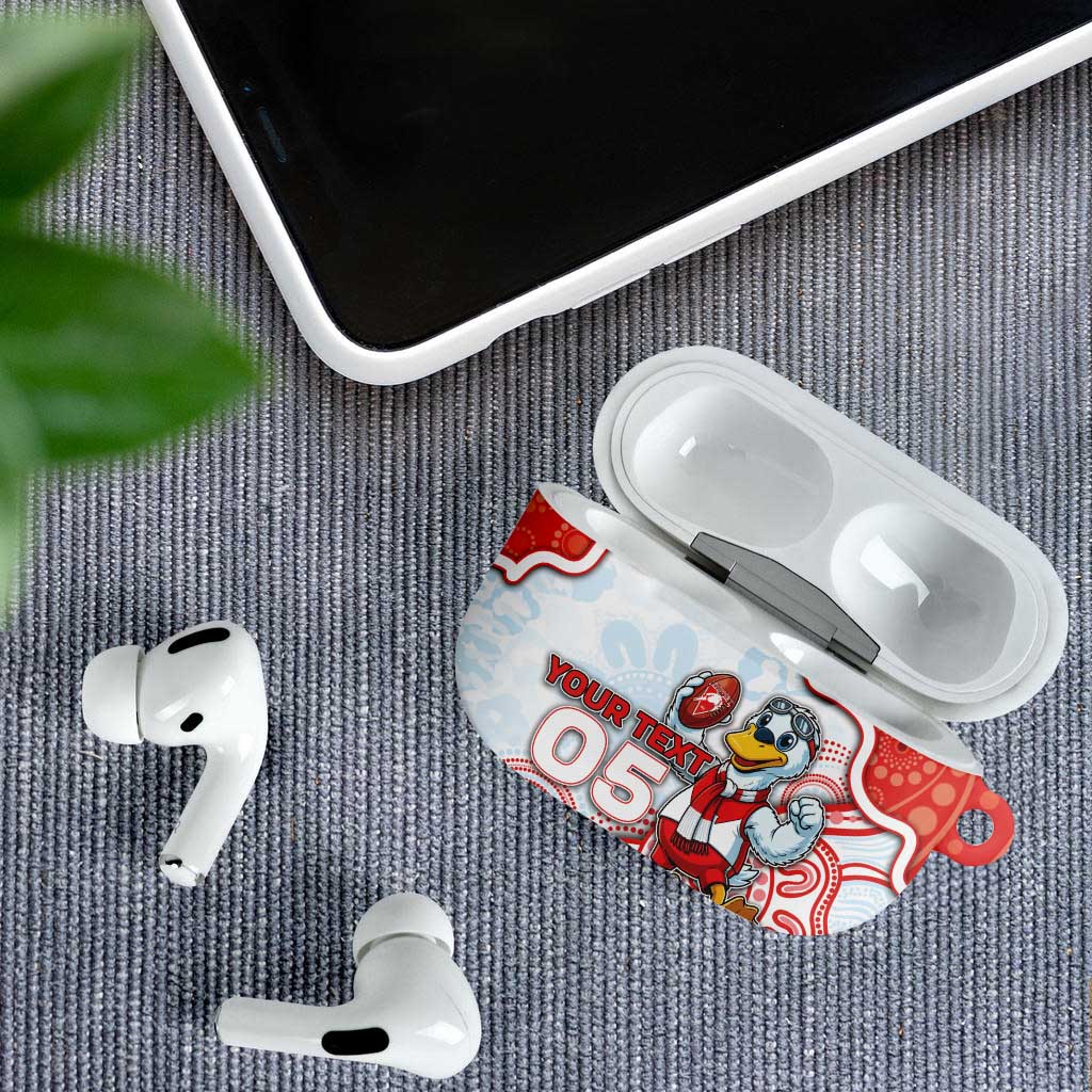 Custom Swans Football AirPods Case Aboriginal Dot Art Pattern