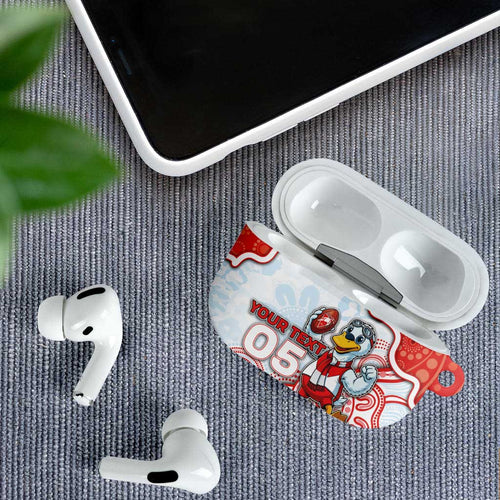 Custom Swans Football AirPods Case Aboriginal Dot Art Pattern