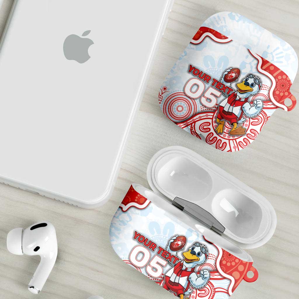 Custom Swans Football AirPods Case Aboriginal Dot Art Pattern