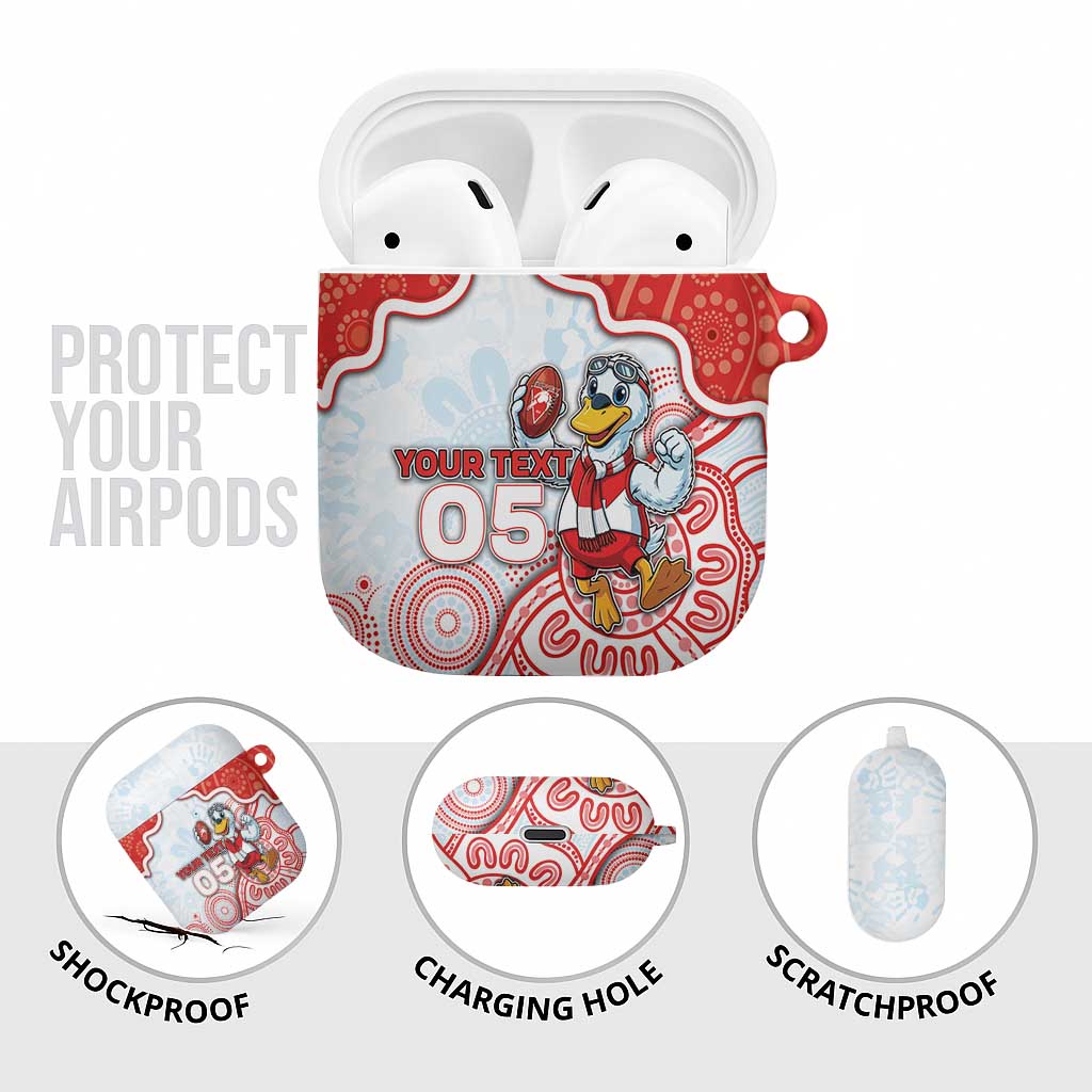 Custom Swans Football AirPods Case Aboriginal Dot Art Pattern