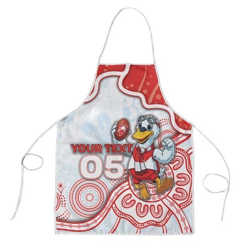Custom Swans Football Apron Aboriginal Dot Art Pattern