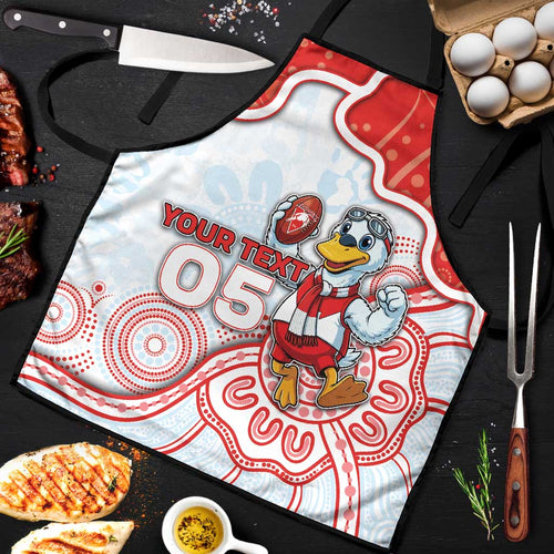 Custom Swans Football Apron Aboriginal Dot Art Pattern
