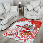 Custom Swans Football Area Rug Aboriginal Dot Art Pattern