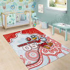 Custom Swans Football Area Rug Aboriginal Dot Art Pattern