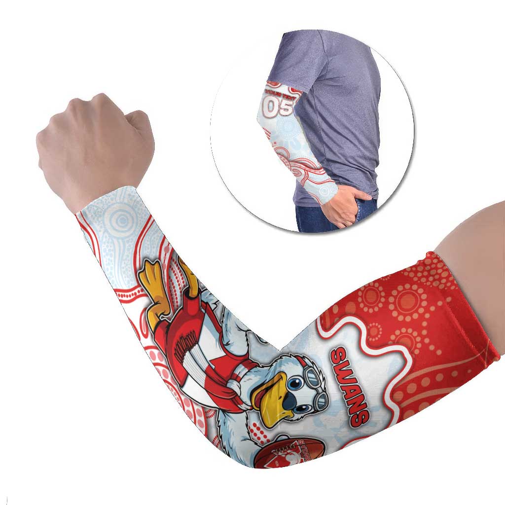 Custom Swans Football Arm Sleeves Aboriginal Dot Art Pattern