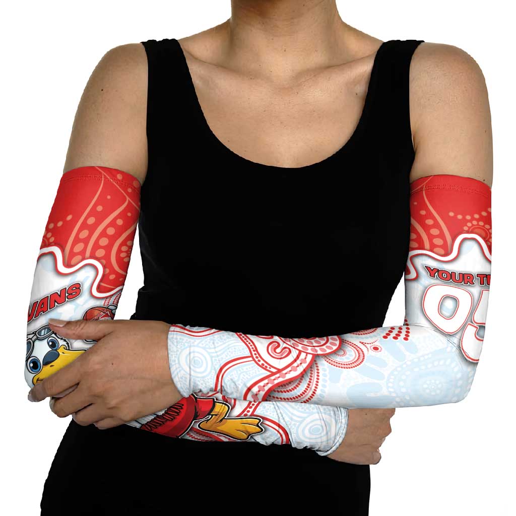 Custom Swans Football Arm Sleeves Aboriginal Dot Art Pattern