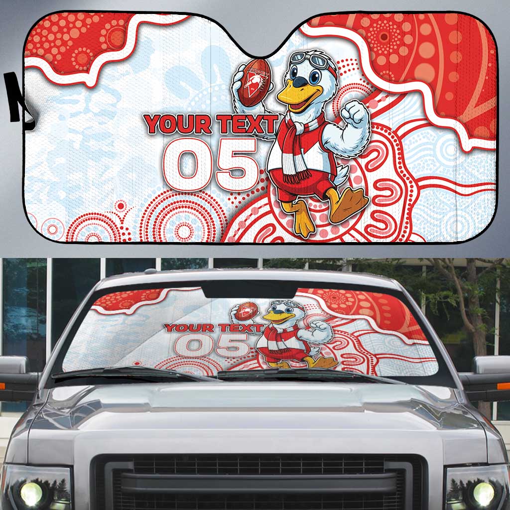Custom Swans Football Auto Sun Shade Aboriginal Dot Art Pattern