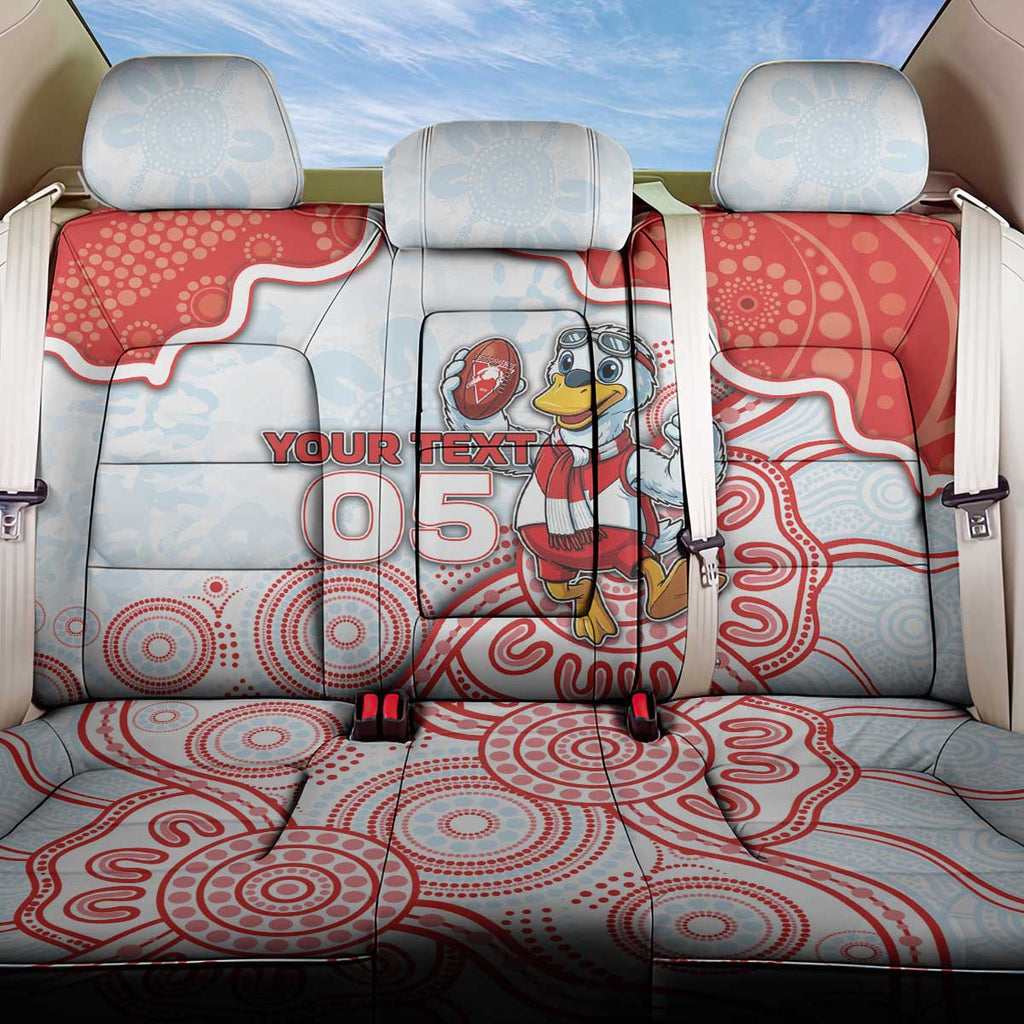 Custom Swans Football Back Car Seat Cover Aboriginal Dot Art Pattern