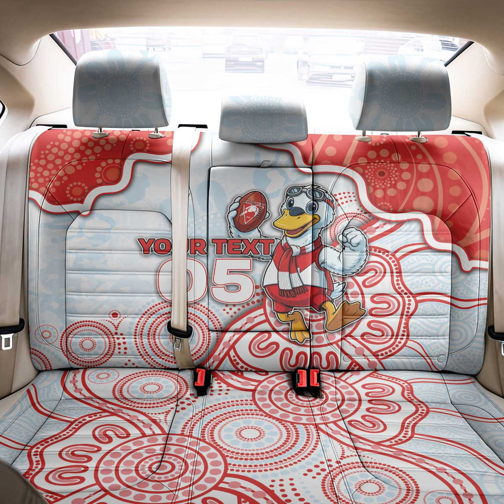 Custom Swans Football Back Car Seat Cover Aboriginal Dot Art Pattern