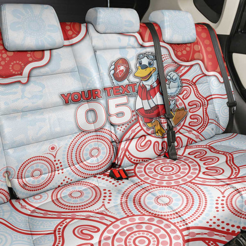 Custom Swans Football Back Car Seat Cover Aboriginal Dot Art Pattern