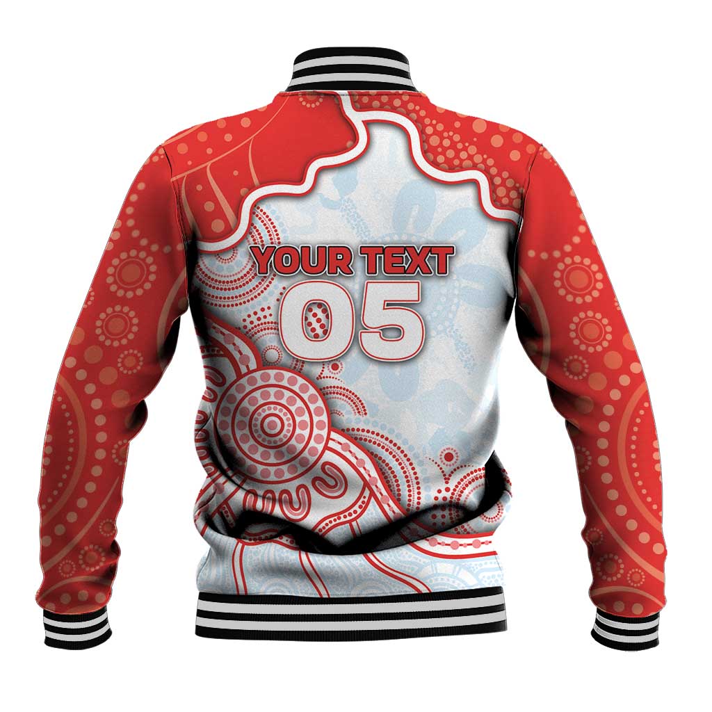 Custom Swans Football Baseball Jacket Aboriginal Dot Art Pattern