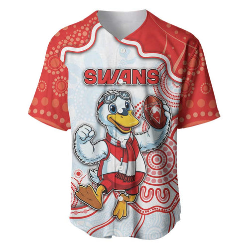 Custom Swans Football Baseball Jersey Aboriginal Dot Art Pattern