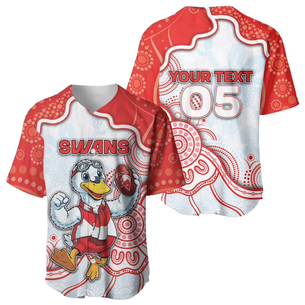 Custom Swans Football Baseball Jersey Aboriginal Dot Art Pattern