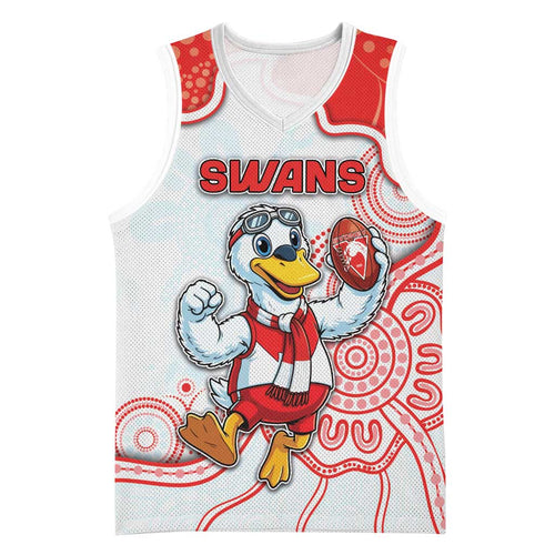 Custom Swans Football Basketball Jersey Aboriginal Dot Art Pattern