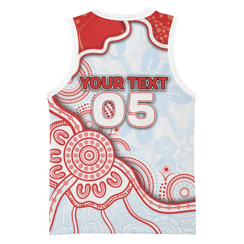 Custom Swans Football Basketball Jersey Aboriginal Dot Art Pattern