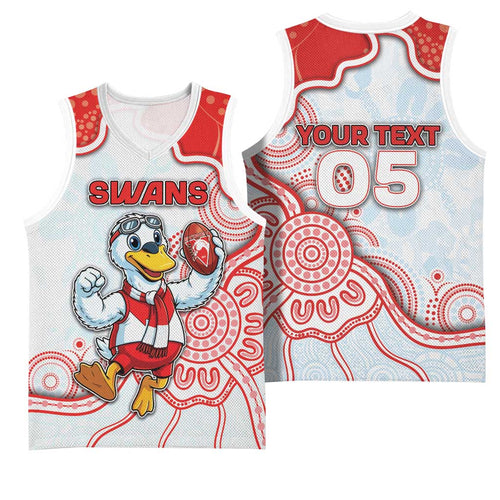Custom Swans Football Basketball Jersey Aboriginal Dot Art Pattern