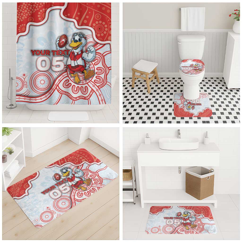 Custom Swans Football Bathroom Set Aboriginal Dot Art Pattern