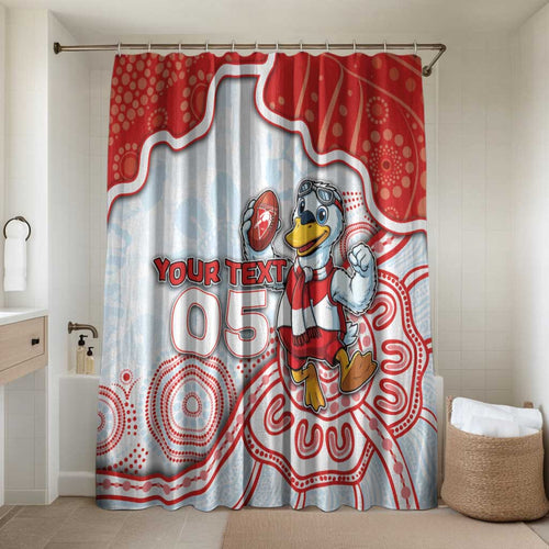 Custom Swans Football Bathroom Set Aboriginal Dot Art Pattern