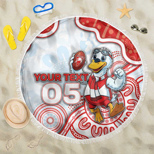 Custom Swans Football Beach Blanket Aboriginal Dot Art Pattern
