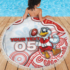 Custom Swans Football Beach Blanket Aboriginal Dot Art Pattern