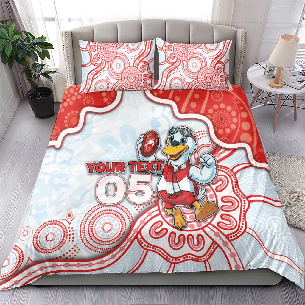 Custom Swans Football Bedding Set Aboriginal Dot Art Pattern