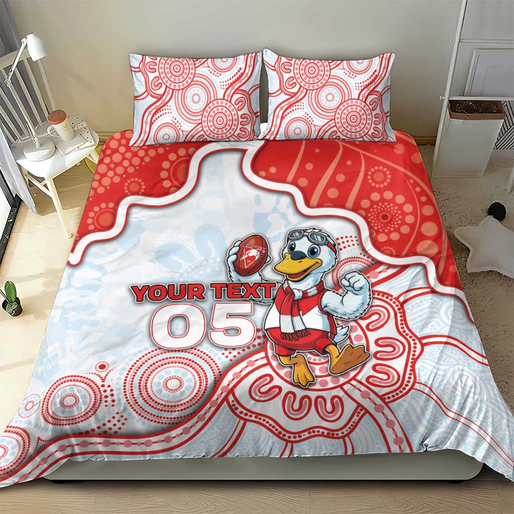 Custom Swans Football Bedding Set Aboriginal Dot Art Pattern