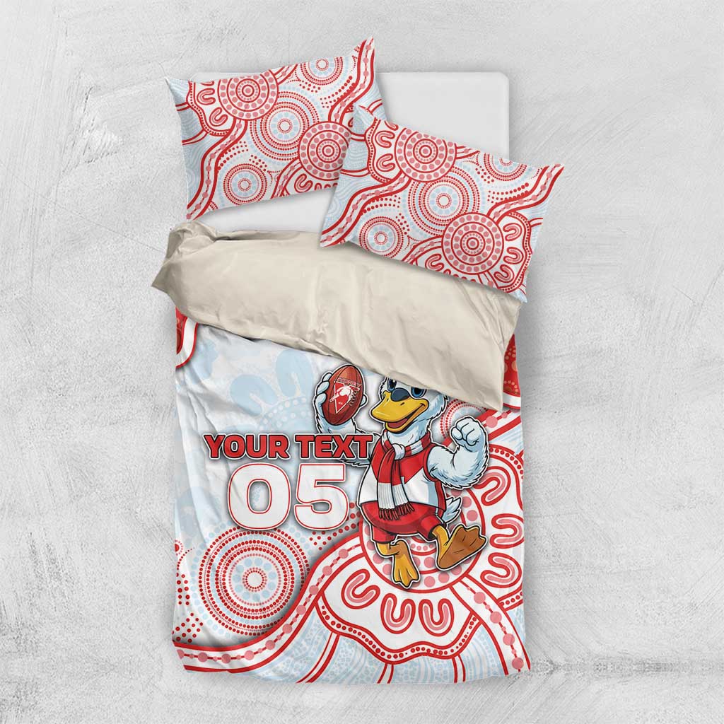 Custom Swans Football Bedding Set Aboriginal Dot Art Pattern