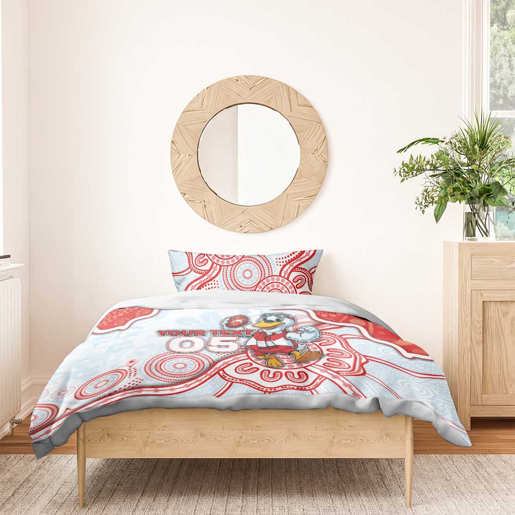 Custom Swans Football Bedding Set Aboriginal Dot Art Pattern