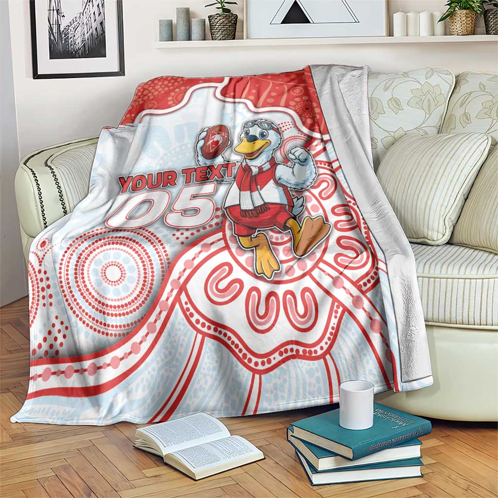 Custom Swans Football Blanket Aboriginal Dot Art Pattern