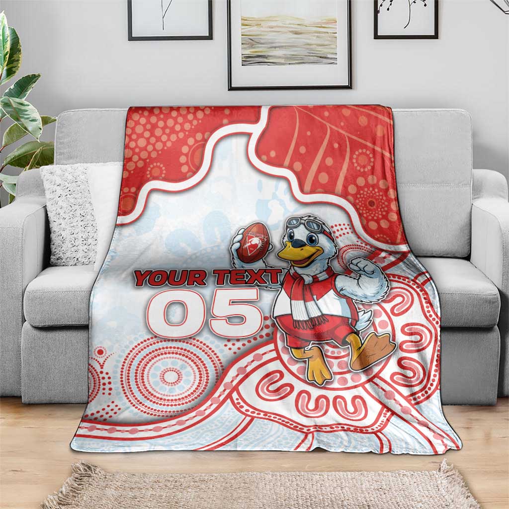 Custom Swans Football Blanket Aboriginal Dot Art Pattern