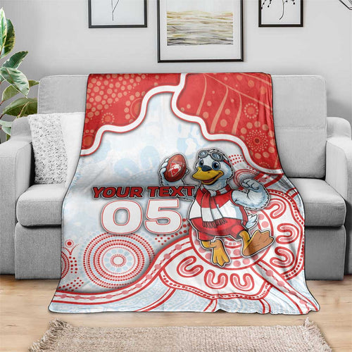 Custom Swans Football Blanket Aboriginal Dot Art Pattern