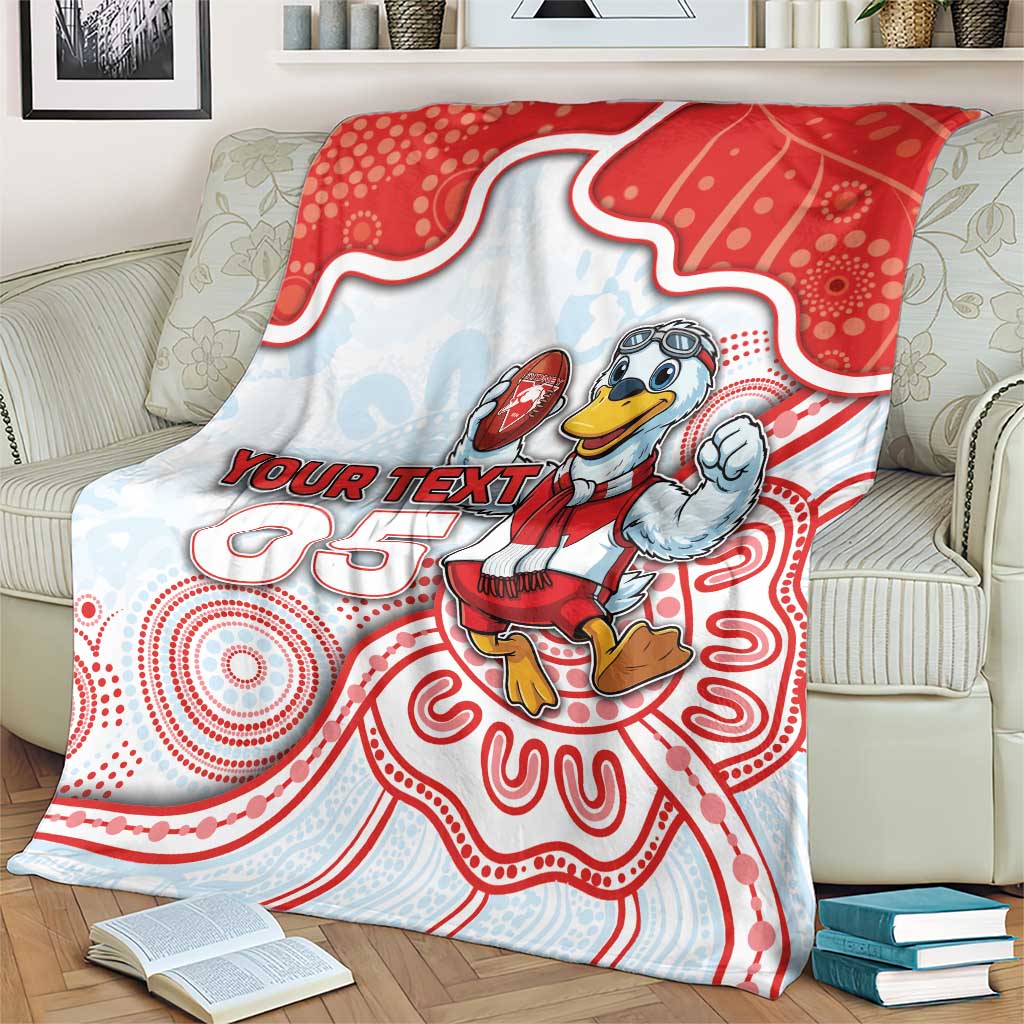 Custom Swans Football Blanket Aboriginal Dot Art Pattern